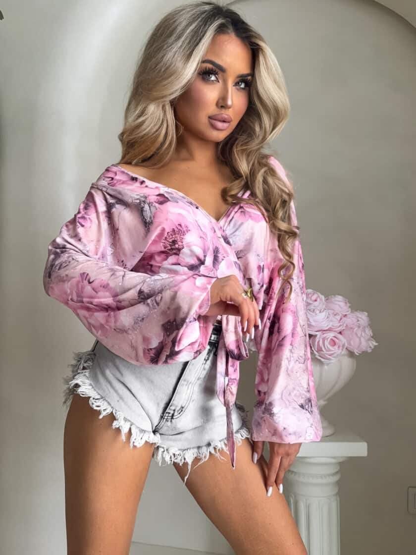 Bluzka KAIRA print flower – pink - obrazek 2