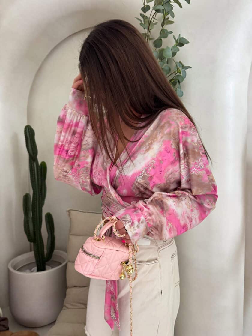 Bluzka KAIRA print ornament – różowy - obrazek 4