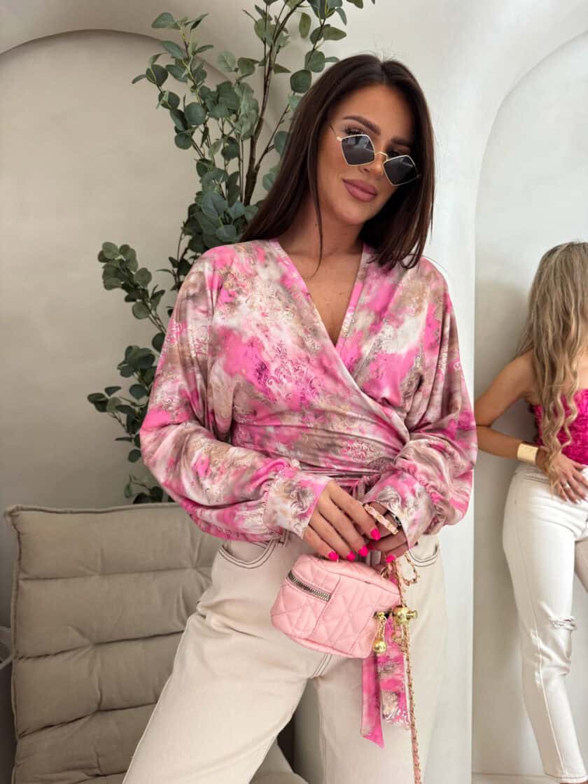 Bluzka KAIRA print ornament – różowy - obrazek 7