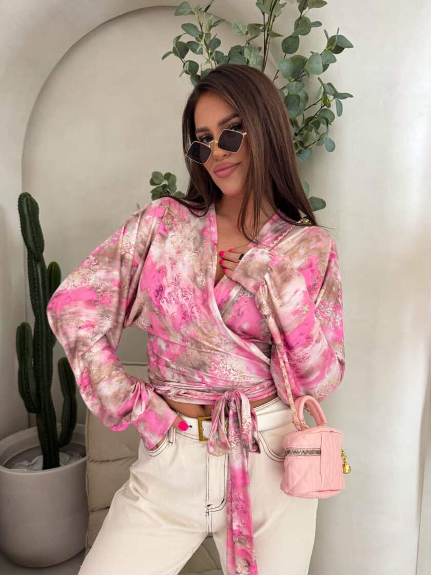 Bluzka KAIRA print ornament – różowy - obrazek 9