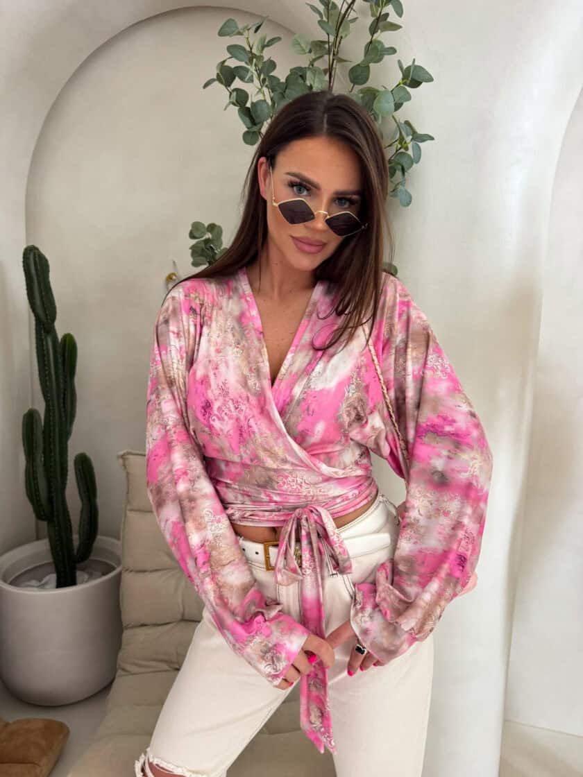 Bluzka KAIRA print ornament – różowy - obrazek 10