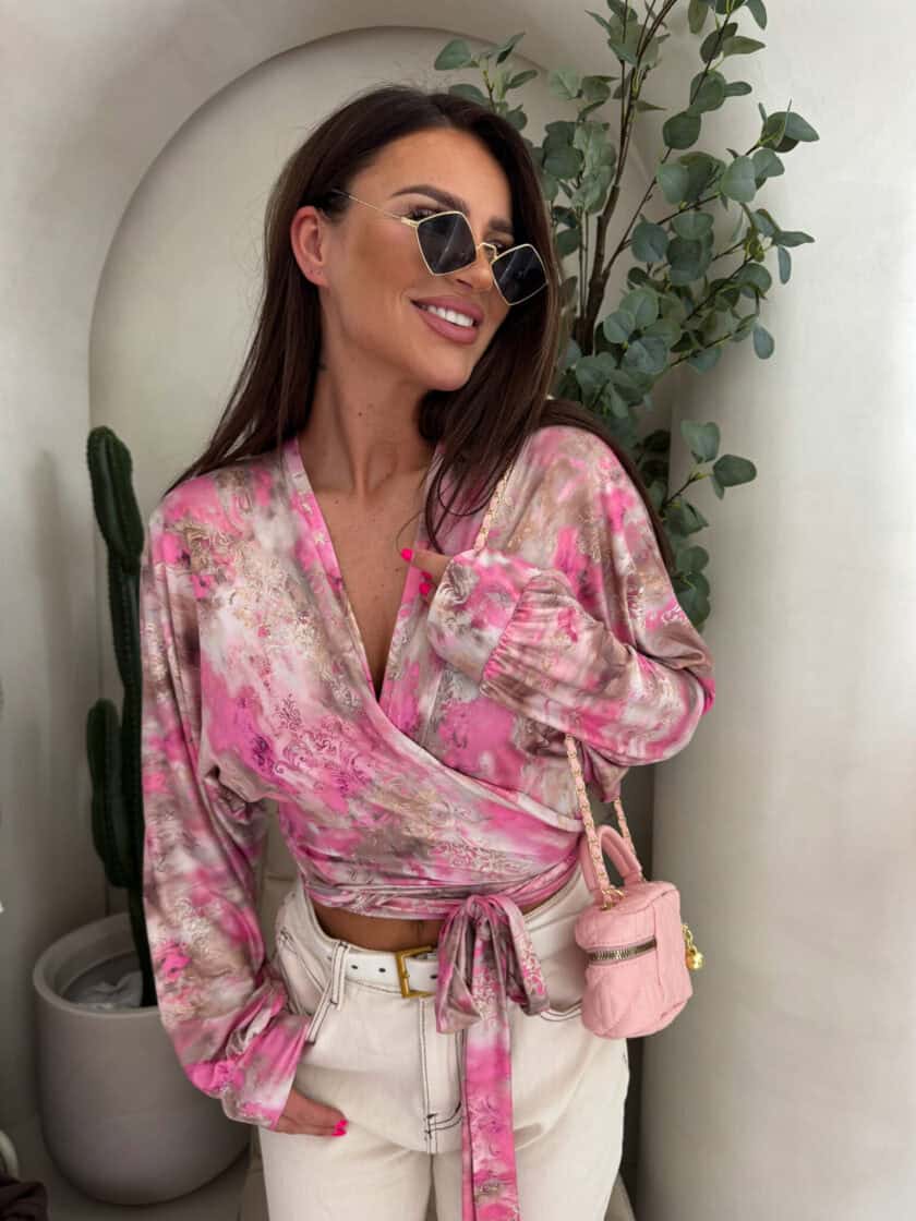 Bluzka KAIRA print ornament – różowy - obrazek 2