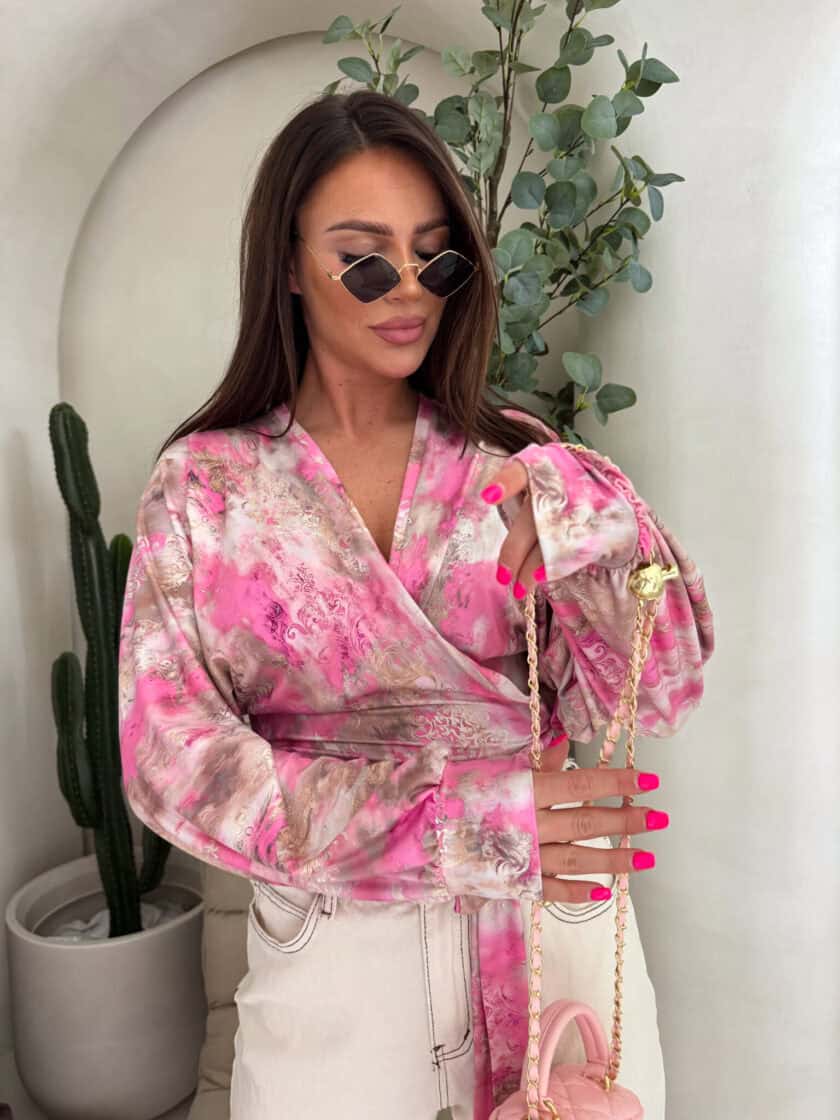 Bluzka KAIRA print ornament – różowy - obrazek 11