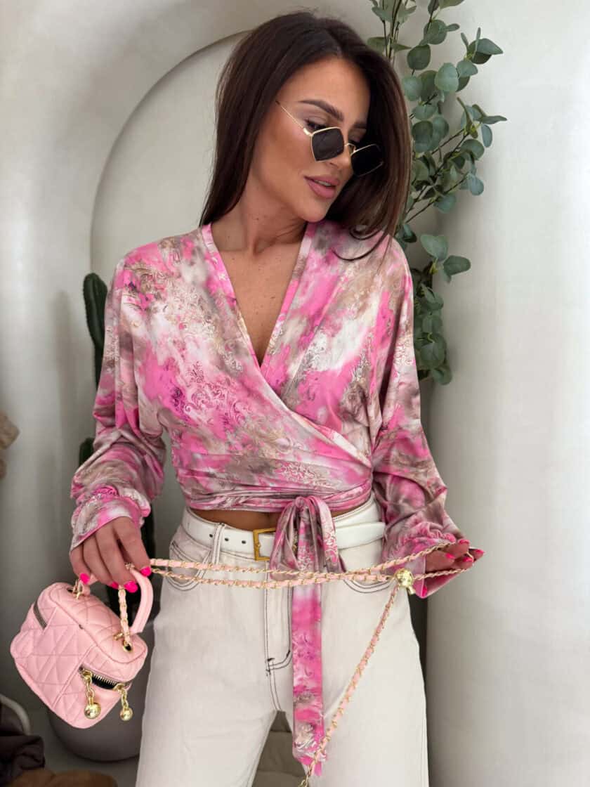 Bluzka KAIRA print ornament – różowy - obrazek 5