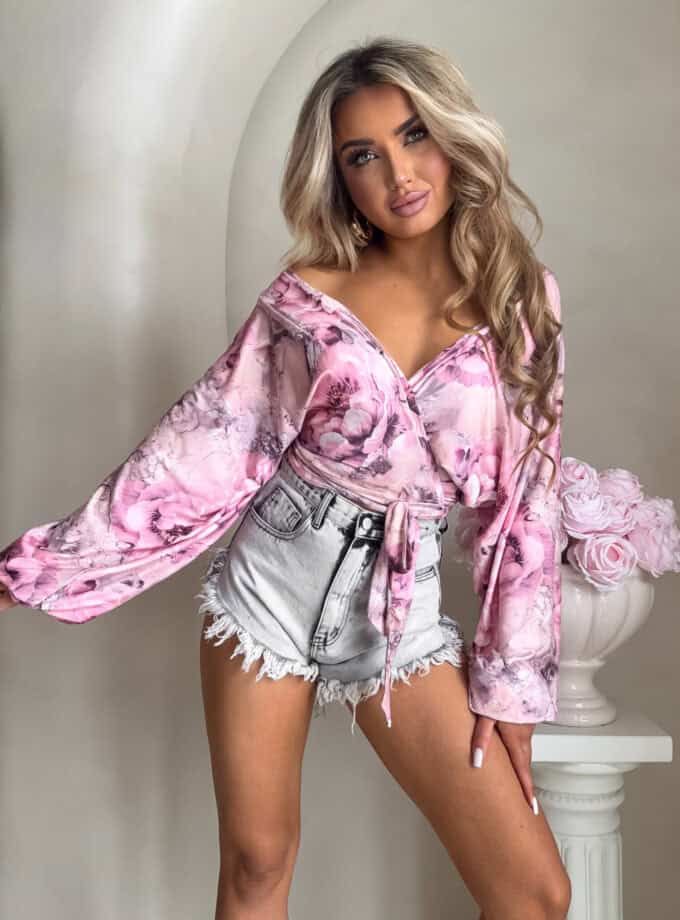 Bluzka KAIRA print flower – pink