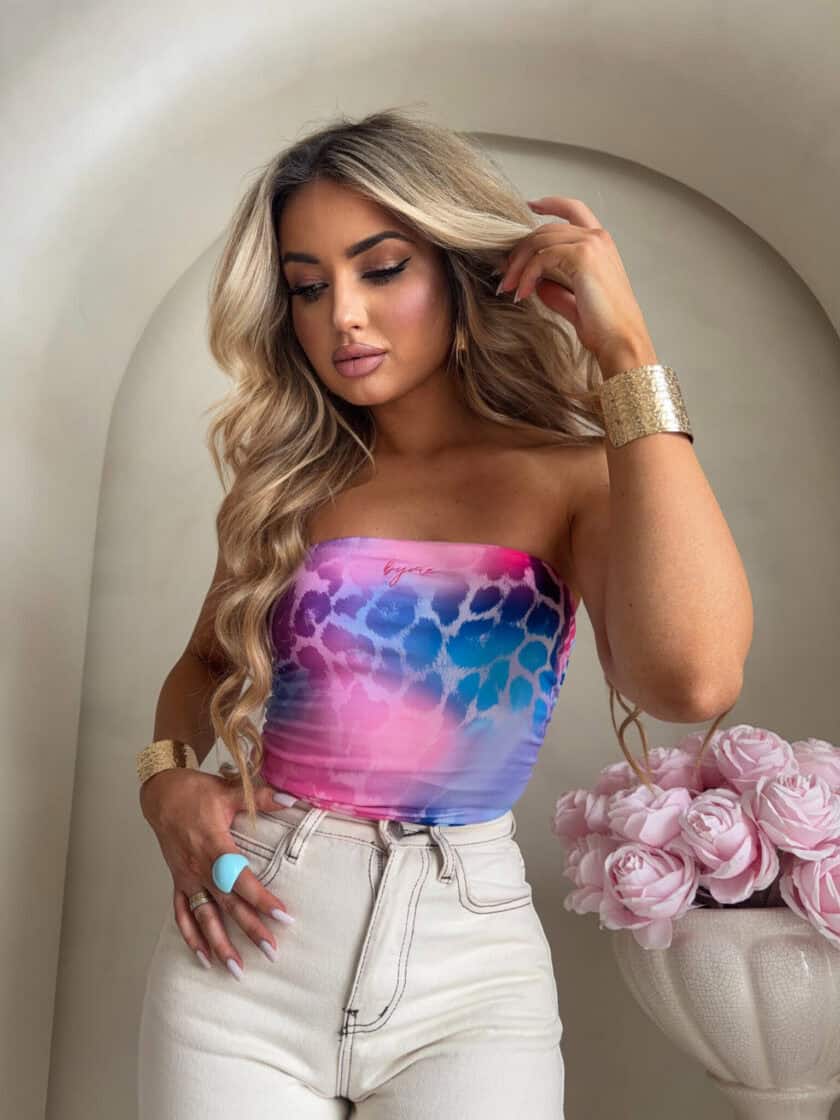 Top MAVEN print pantera - pink - obrazek 2