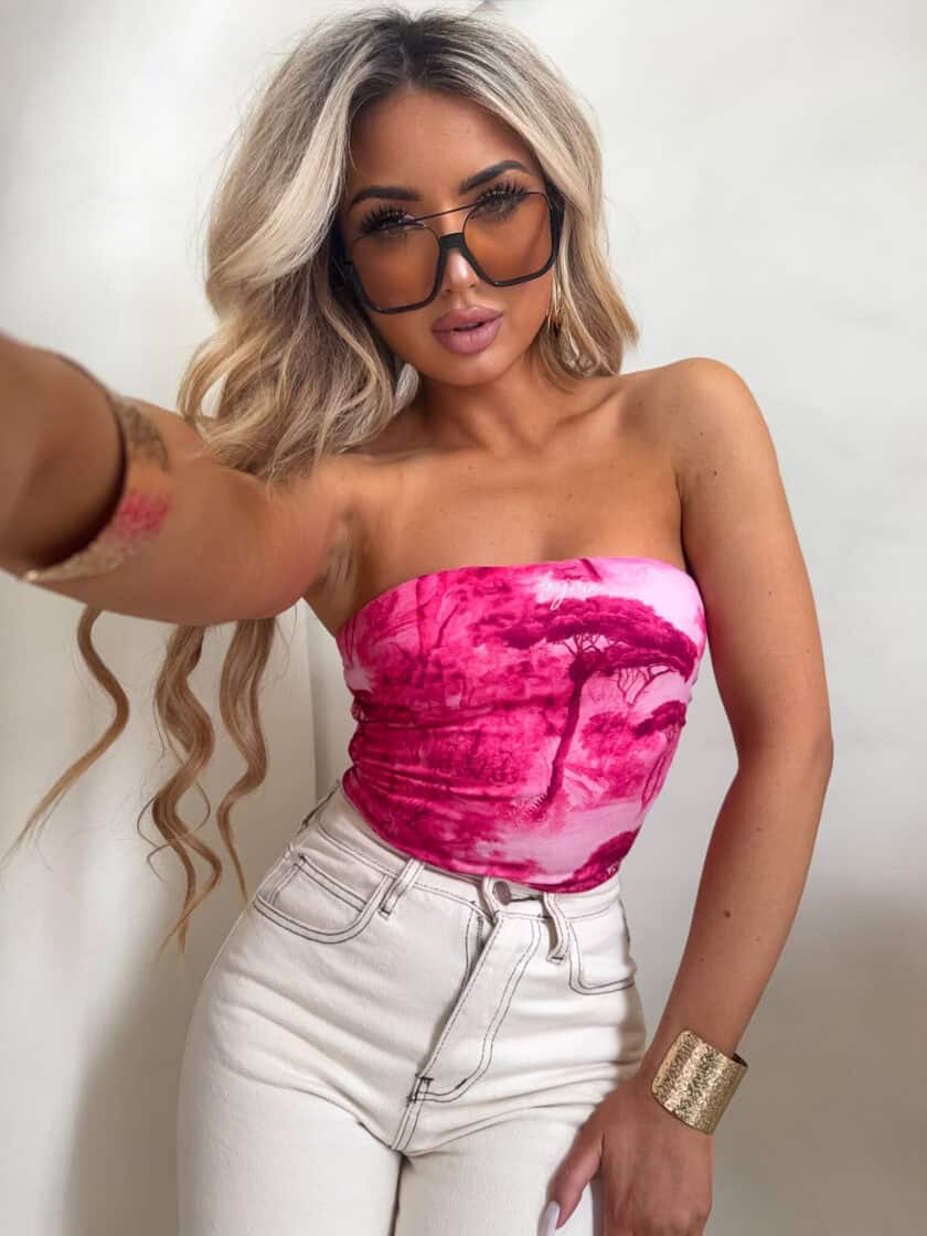 Top MAVEN print dior - mocny róż - obrazek 3