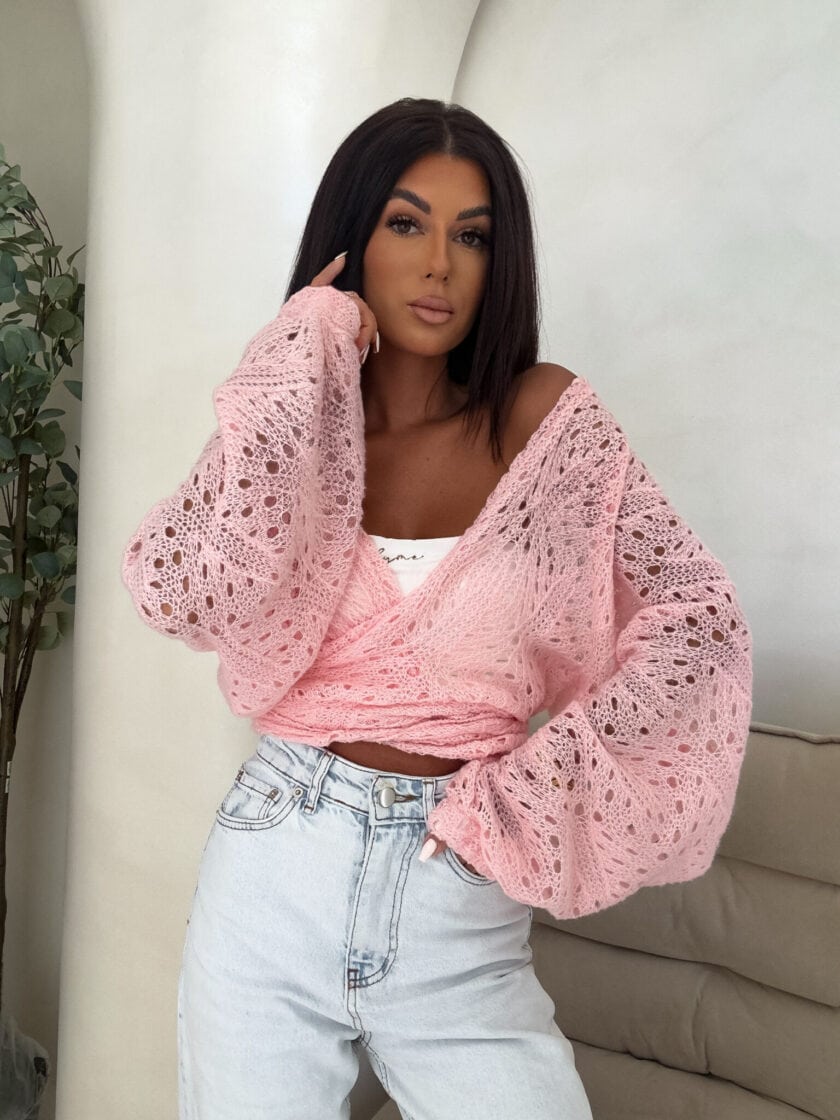 Kimono RICE - różowe - obrazek 5