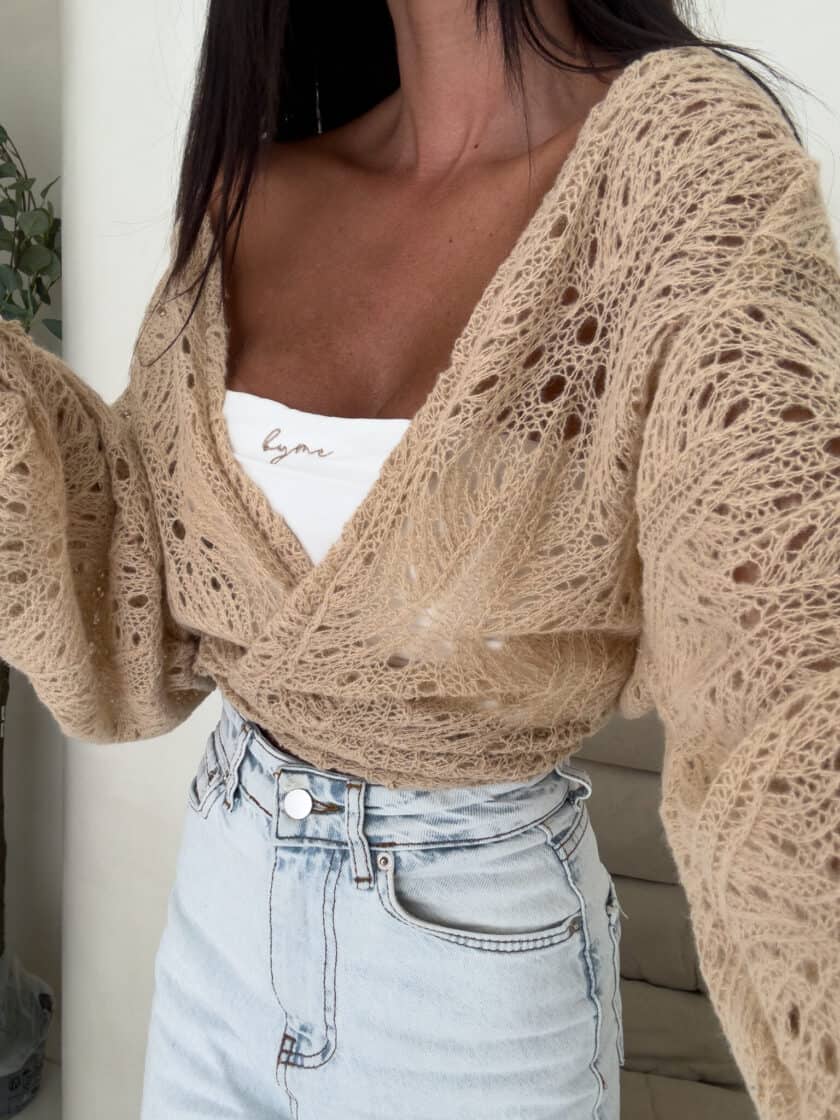 Kimono RICE - ciemny beż - obrazek 8