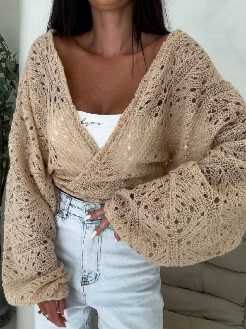 Kimono RICE - ciemny beż - obrazek 4