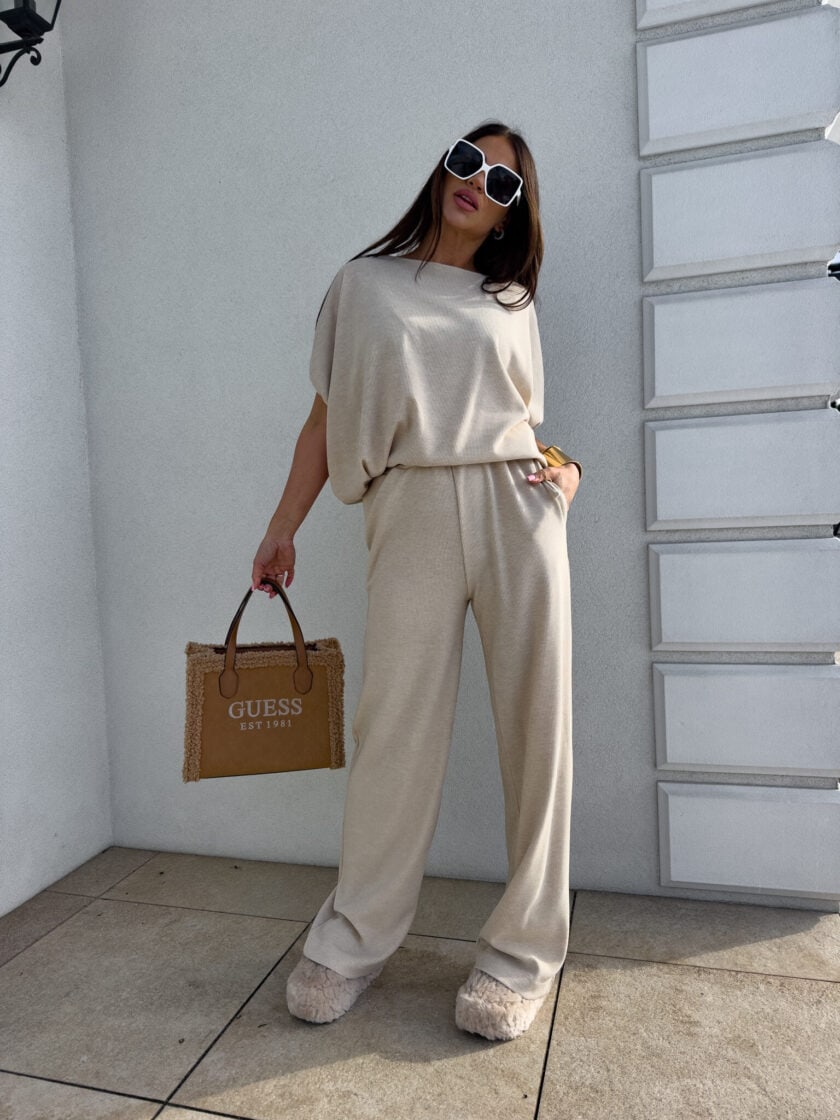 Komplet LUXE prążek – jasny beż - obrazek 8