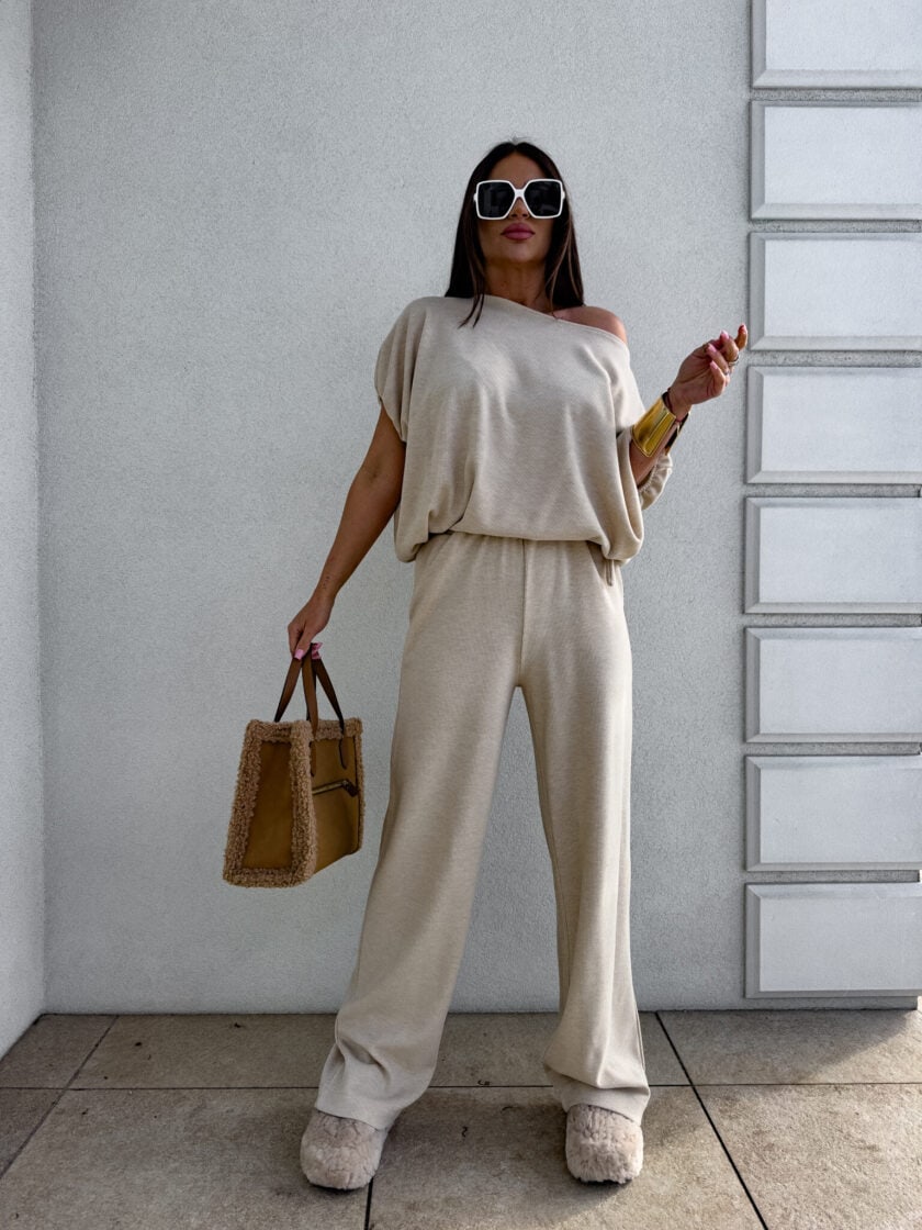 Komplet LUXE prążek – jasny beż - obrazek 11