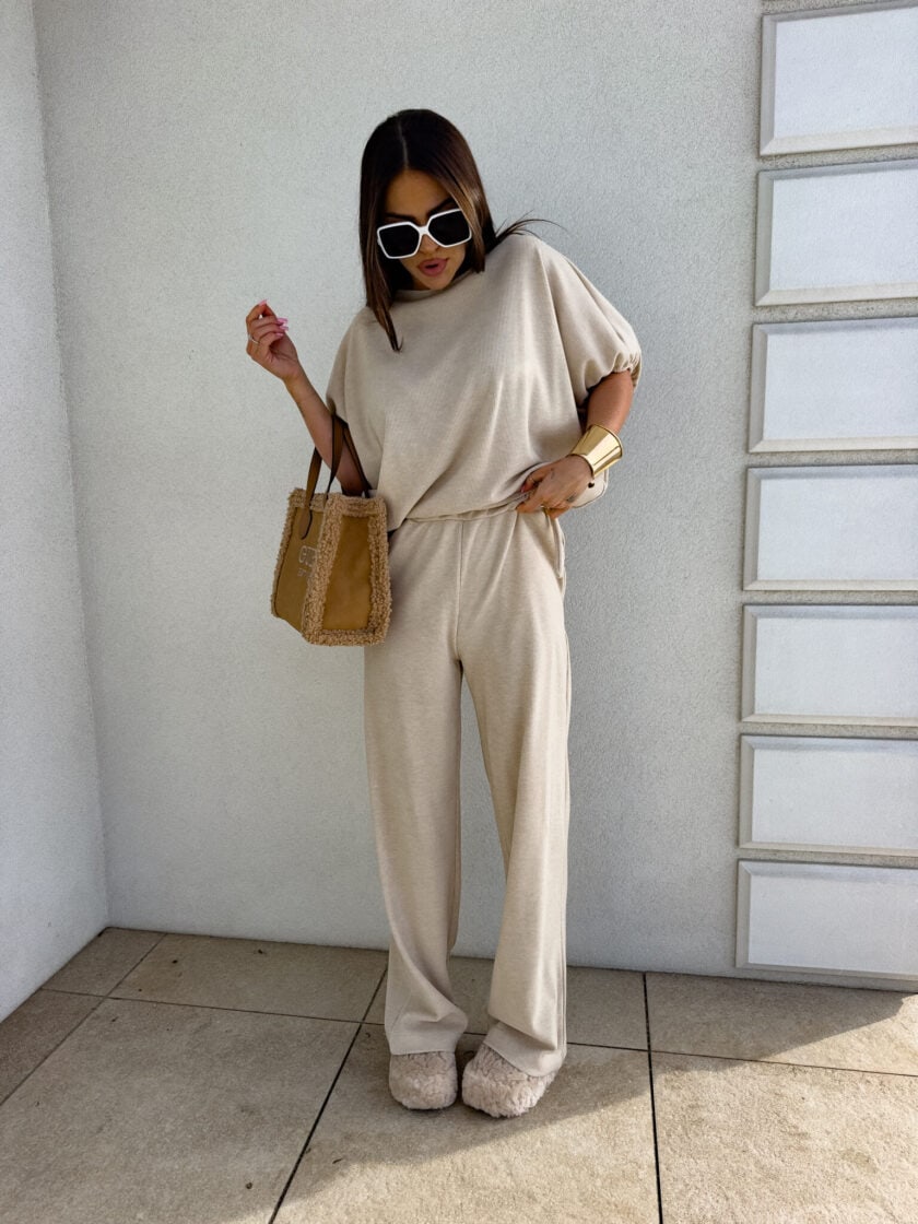 Komplet LUXE prążek – jasny beż - obrazek 15