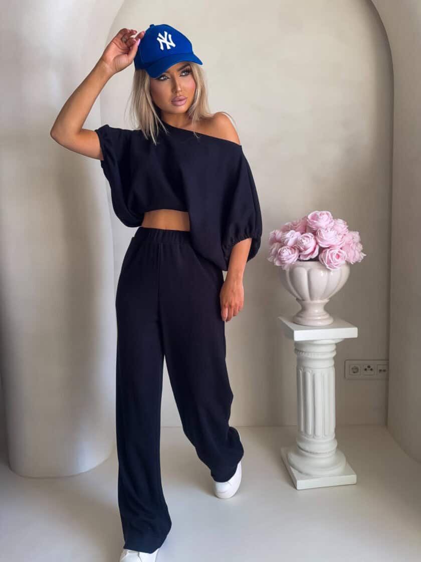 Komplet LUXE prążek – czarny - obrazek 4