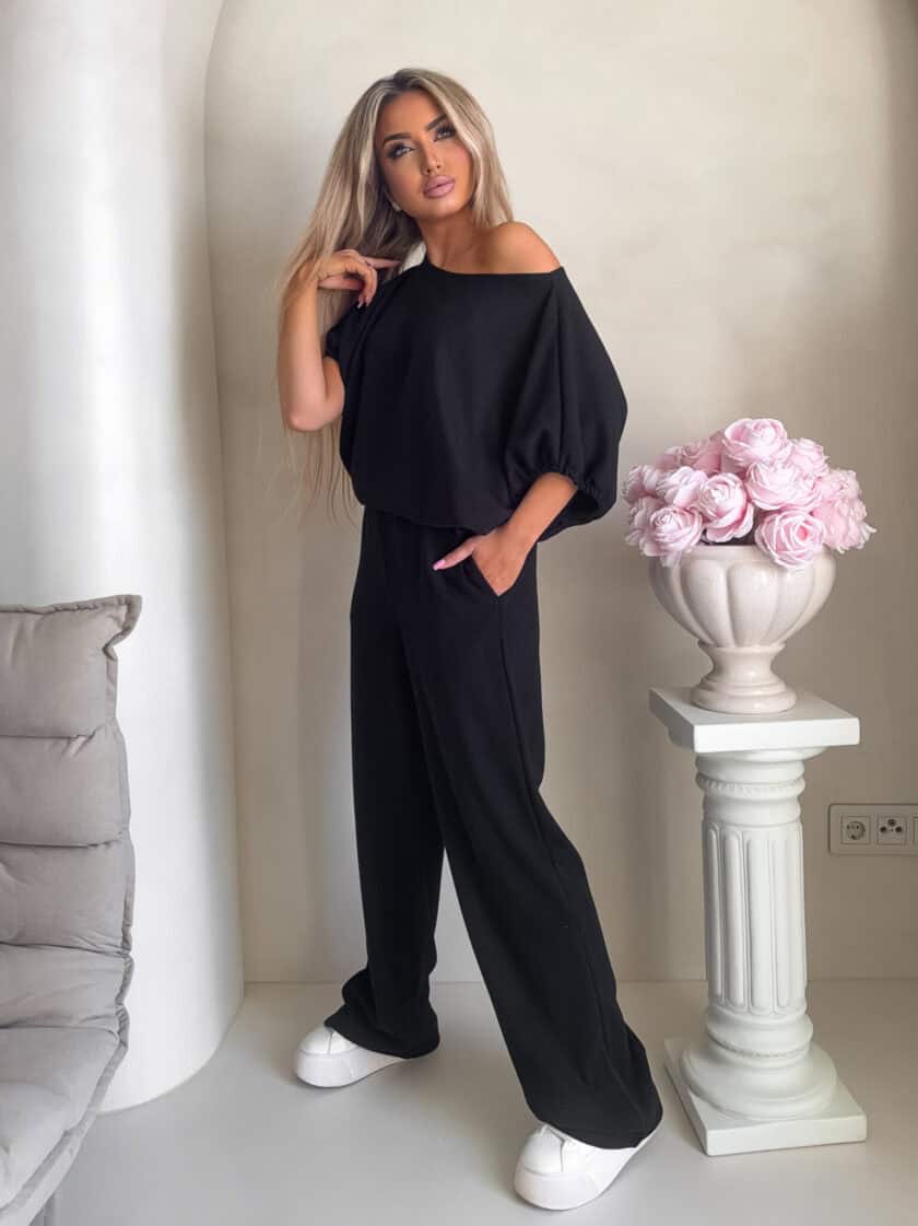 Komplet LUXE prążek – czarny - obrazek 7