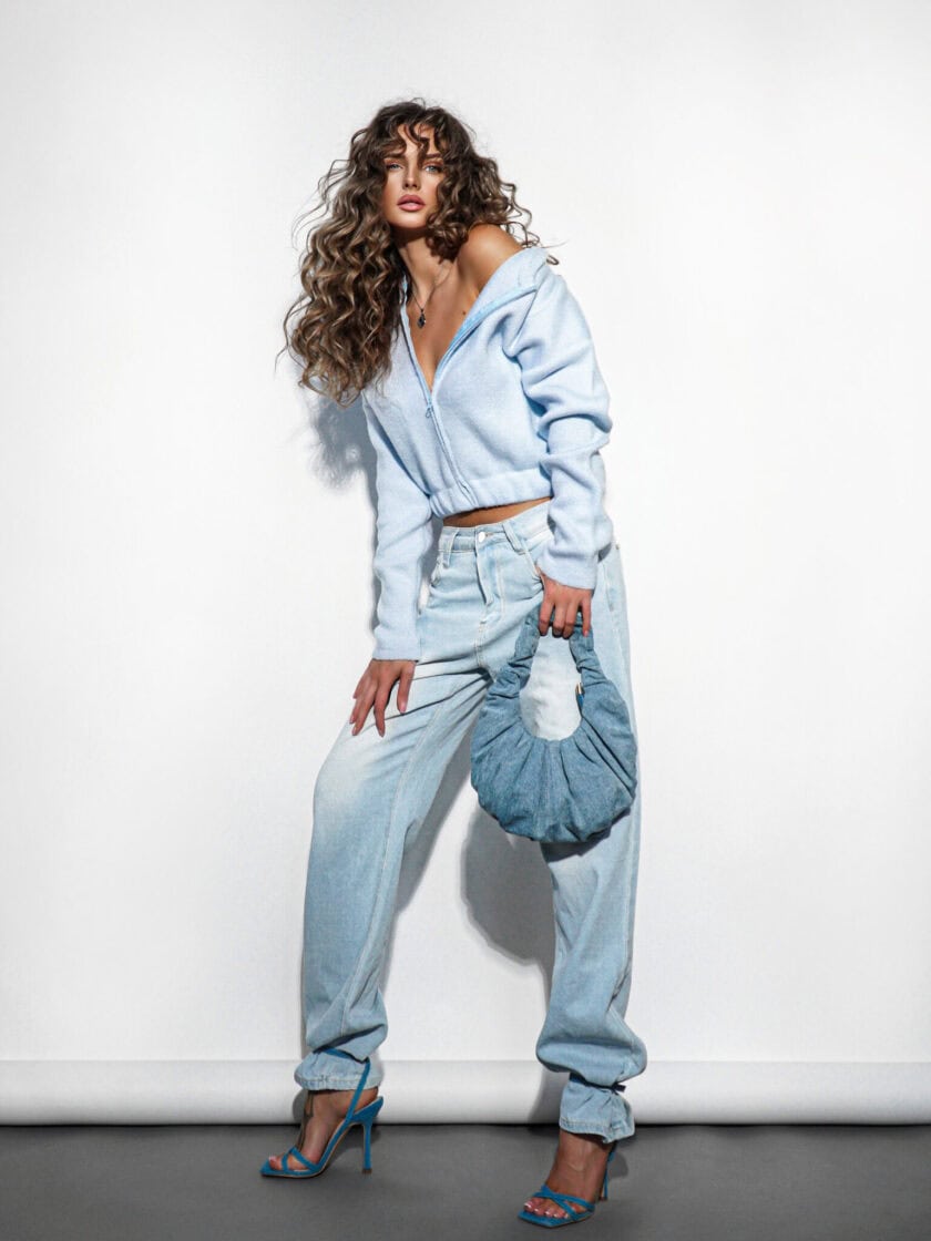 Bomberka MOHAIR - błękitna - obrazek 4