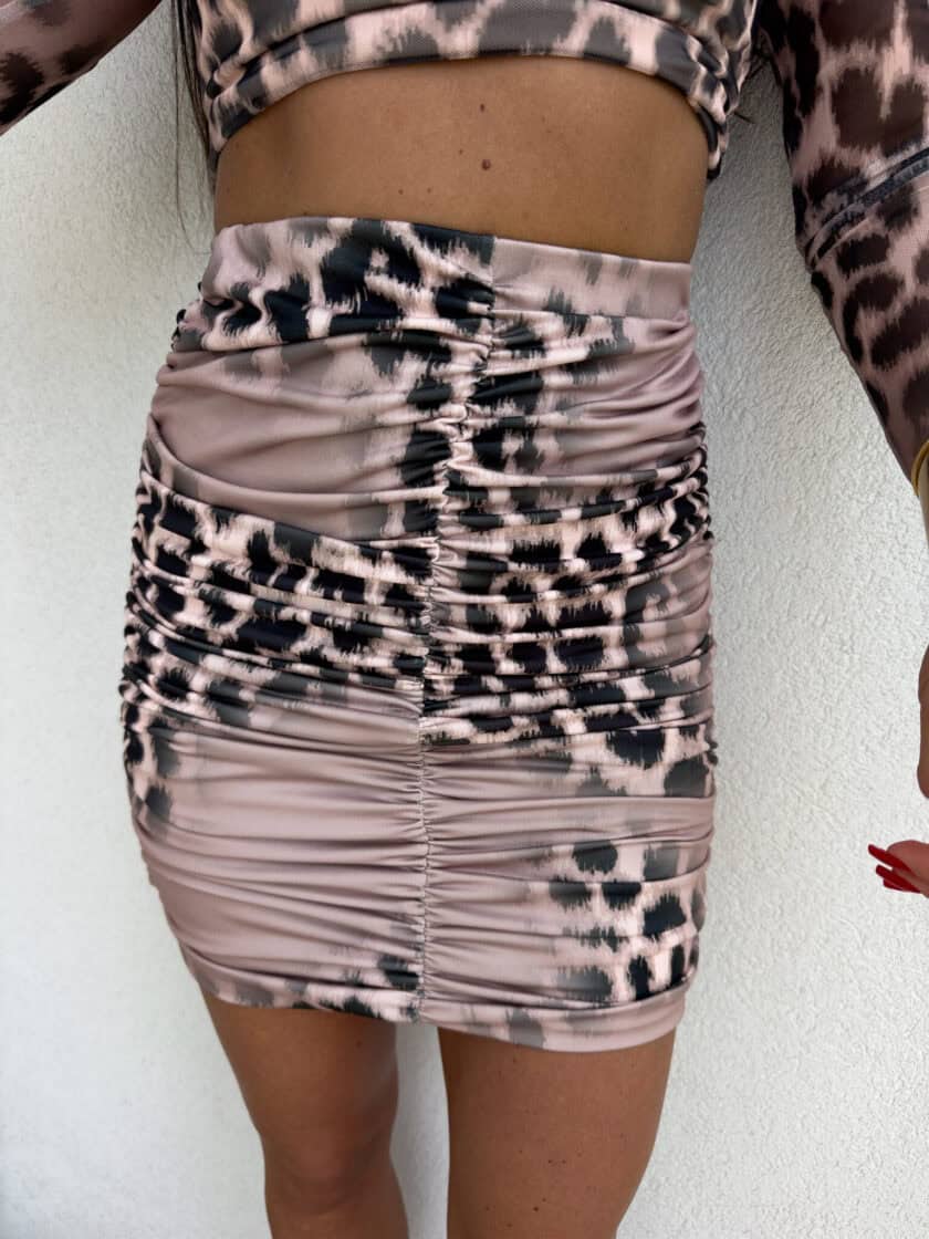 Spódnica MARSZCZONA print gepard – beżowa - obrazek 3