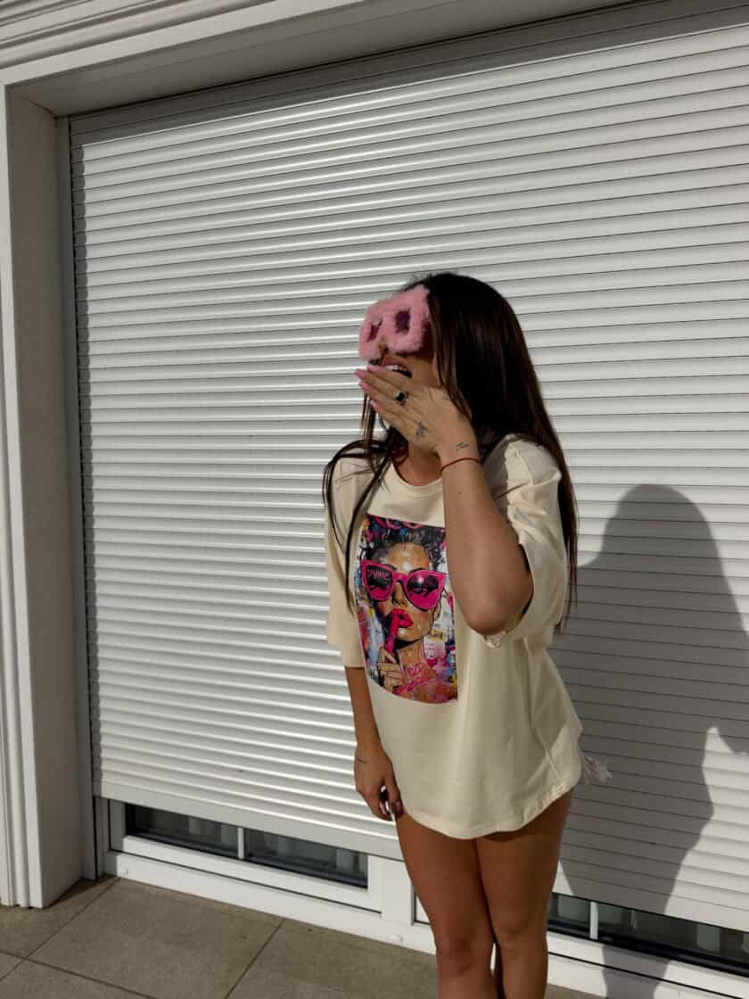 T-shirt PINK - jasny beż - obrazek 9