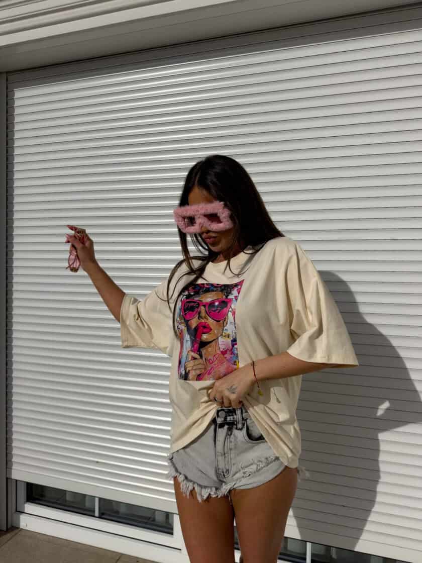 T-shirt PINK - jasny beż - obrazek 11