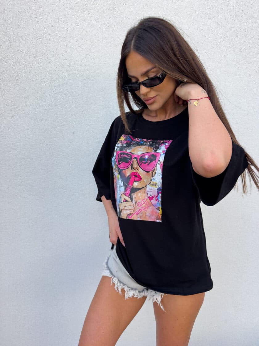 T-shirt PINK - czarny - obrazek 4