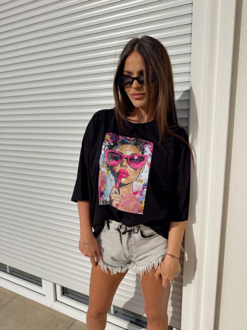 T-shirt PINK - czarny - obrazek 8