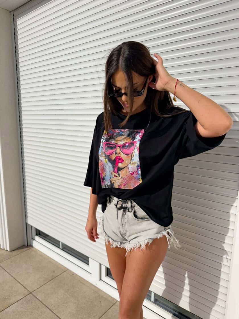 T-shirt PINK - czarny - obrazek 7