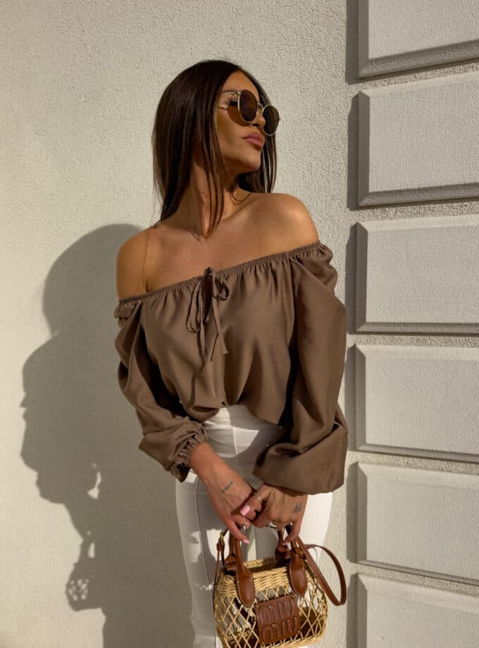 Bluzka LAURA – brązowa