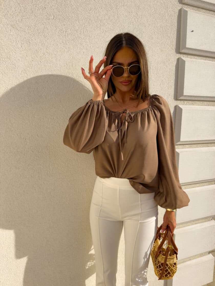 Bluzka LAURA – brązowa - obrazek 2