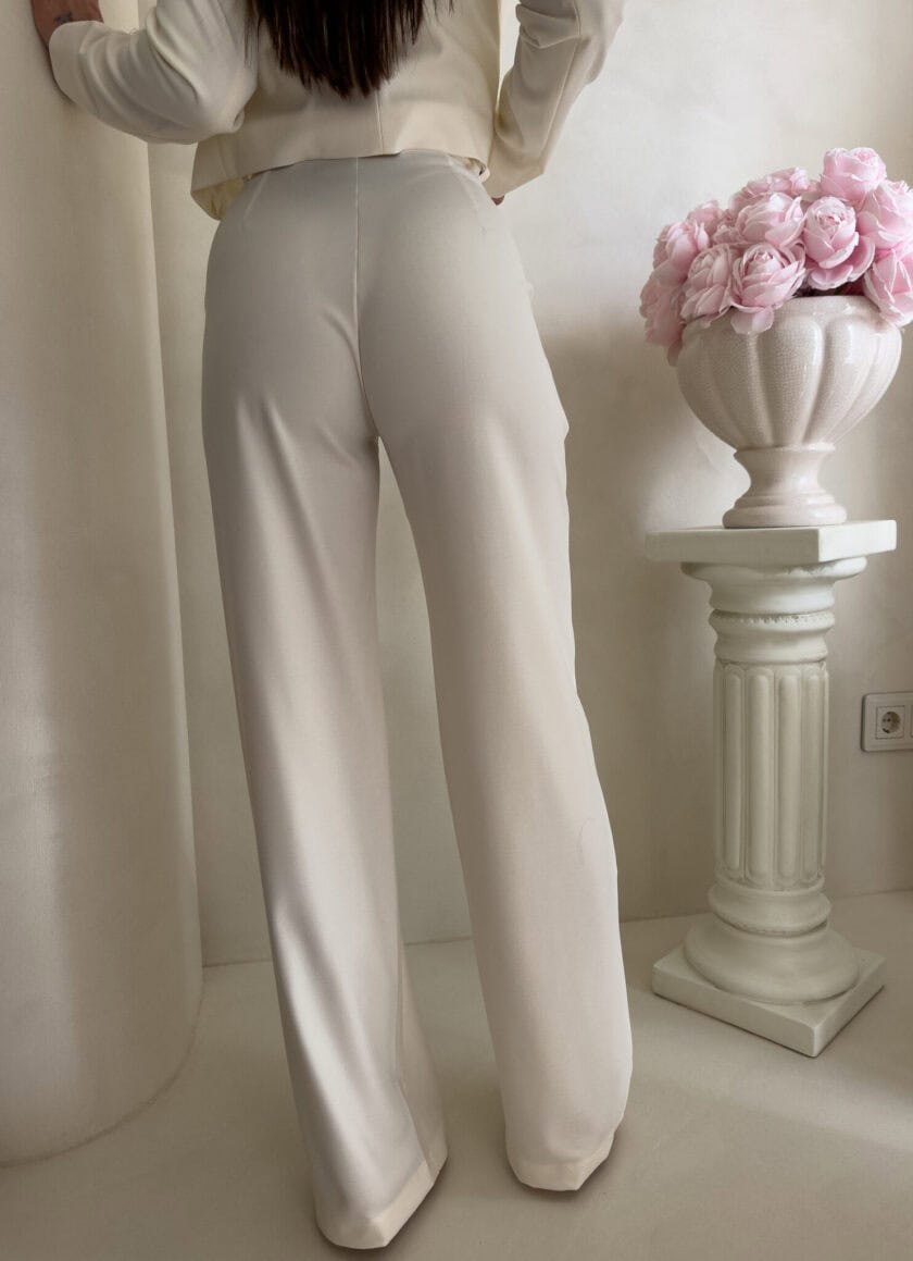 Spodnie CATI - ecru - obrazek 4