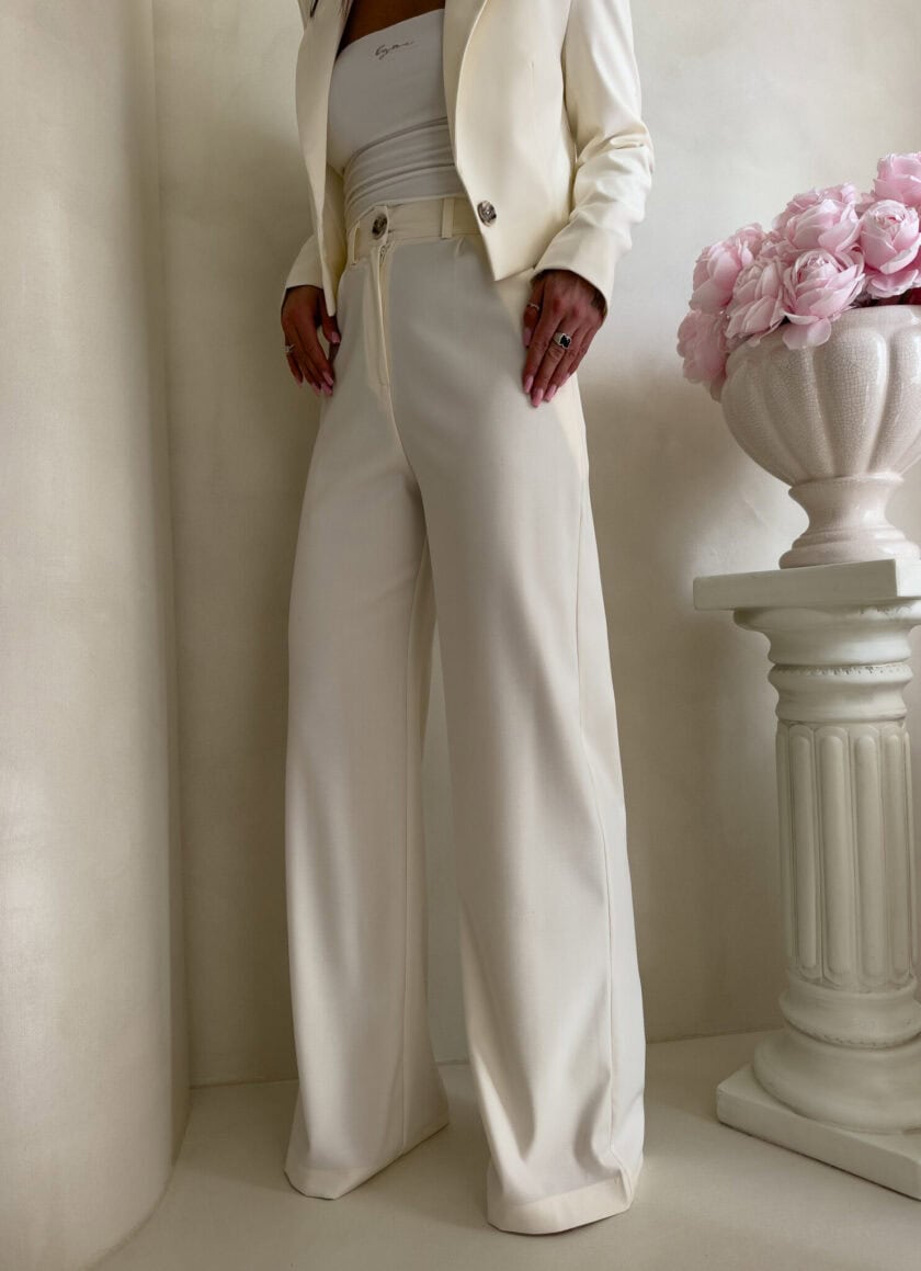 Spodnie CATI - ecru - obrazek 5