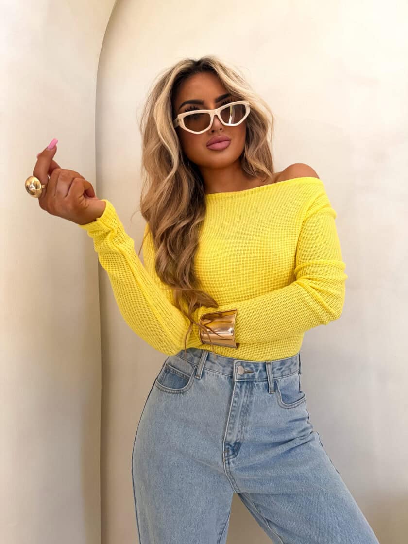 Bluzka SKIN WAFELEK  – żółty - obrazek 2