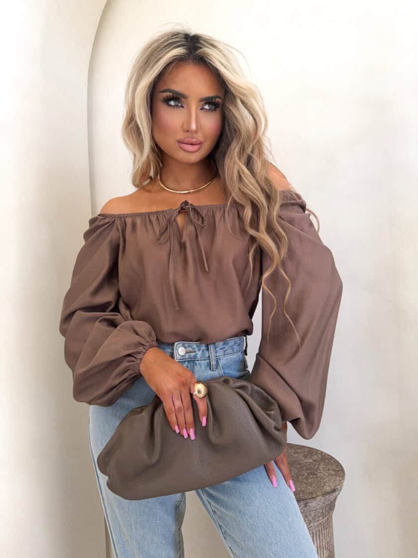 Bluzka LAURA – brązowa - obrazek 3