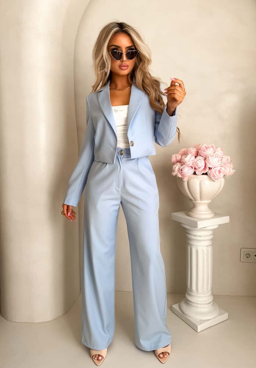 Spodnie CATI - błękitne - obrazek 3