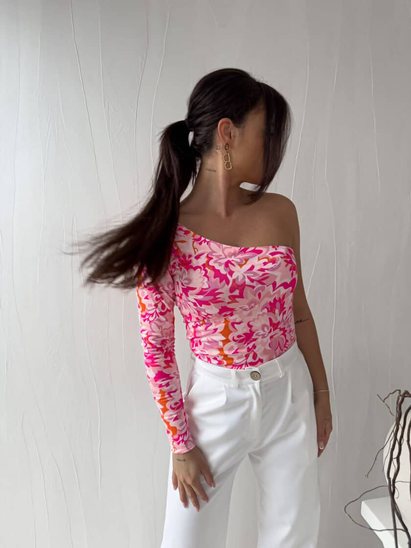 Bluzka CINTIA print - różowa - obrazek 6