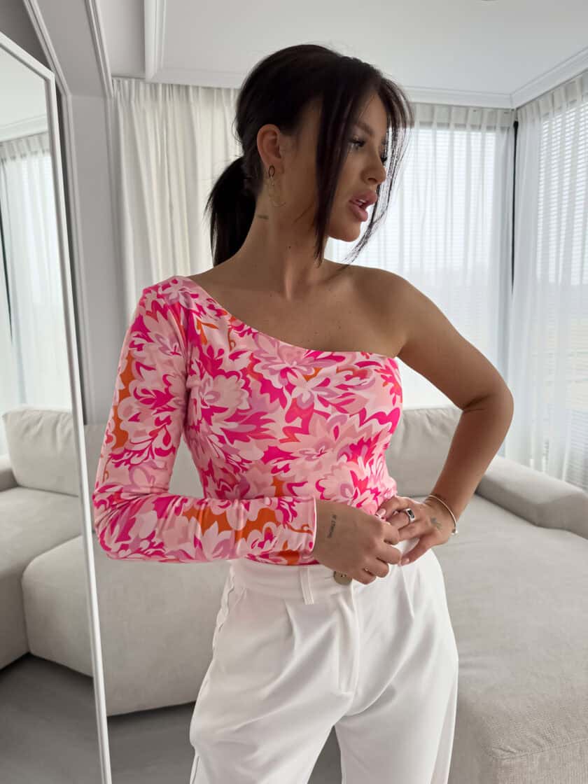 Bluzka CINTIA print - różowa - obrazek 2