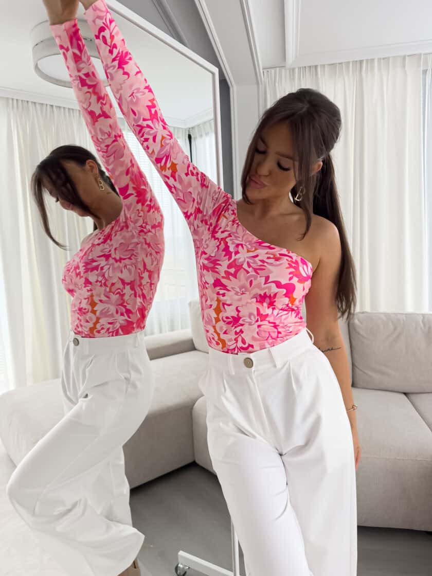 Bluzka CINTIA print - różowa - obrazek 3