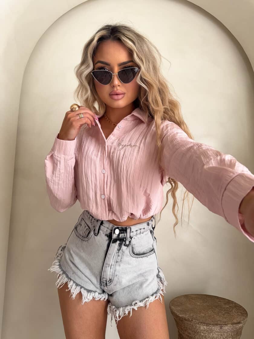 Koszula GLAM - pudrowy róż - obrazek 3