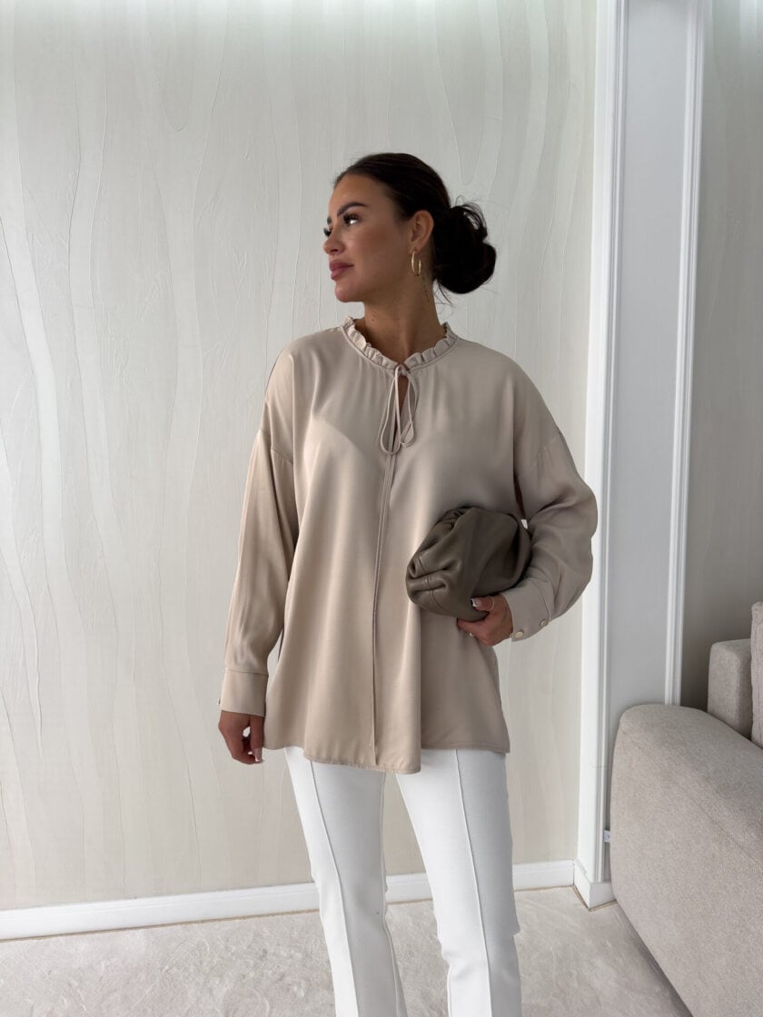 Bluzka ELEGANT - jasny beż - obrazek 3