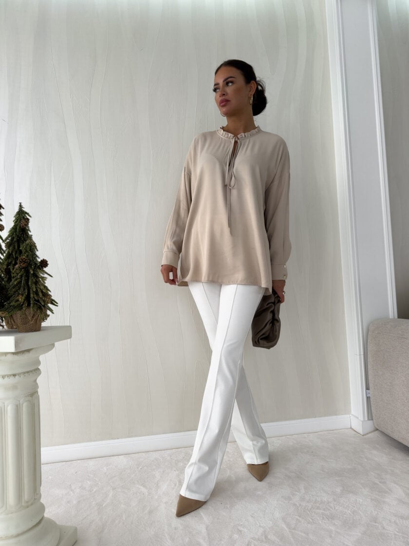 Bluzka ELEGANT - jasny beż - obrazek 9