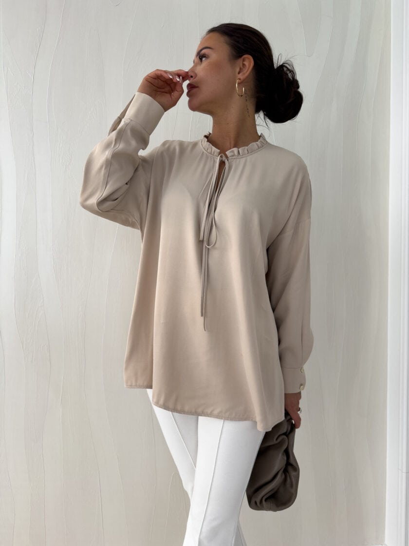 Bluzka ELEGANT - jasny beż - obrazek 10