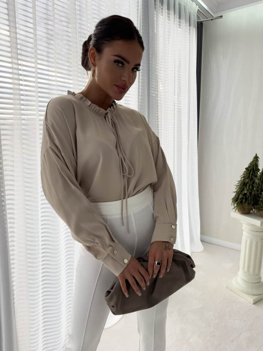 Bluzka ELEGANT - jasny beż - obrazek 2