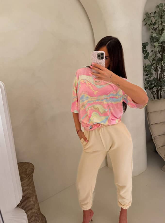 Bluzka MARMARIS print marmurek - jasny róż