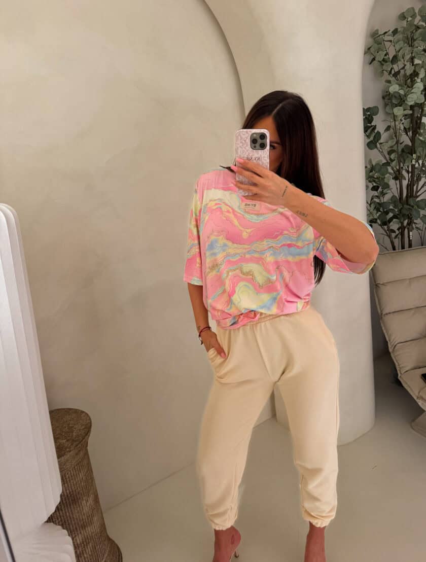 Bluzka MARMARIS print marmurek - jasny róż