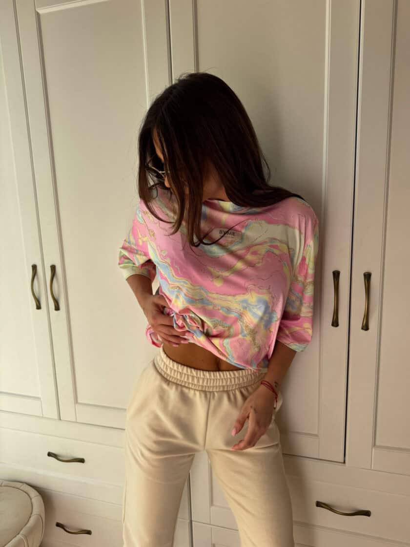 Bluzka MARMARIS print marmurek - jasny róż - obrazek 4