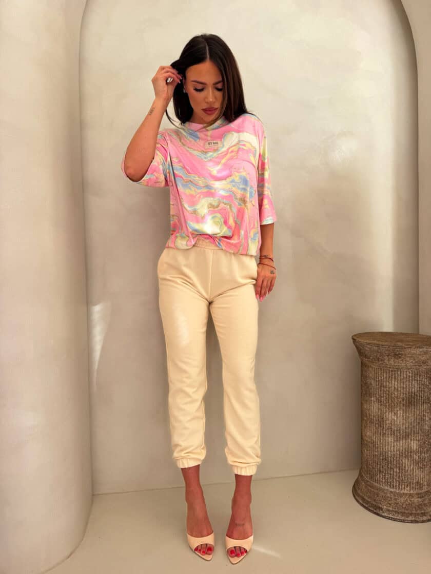 Bluzka MARMARIS print marmurek - jasny róż - obrazek 2