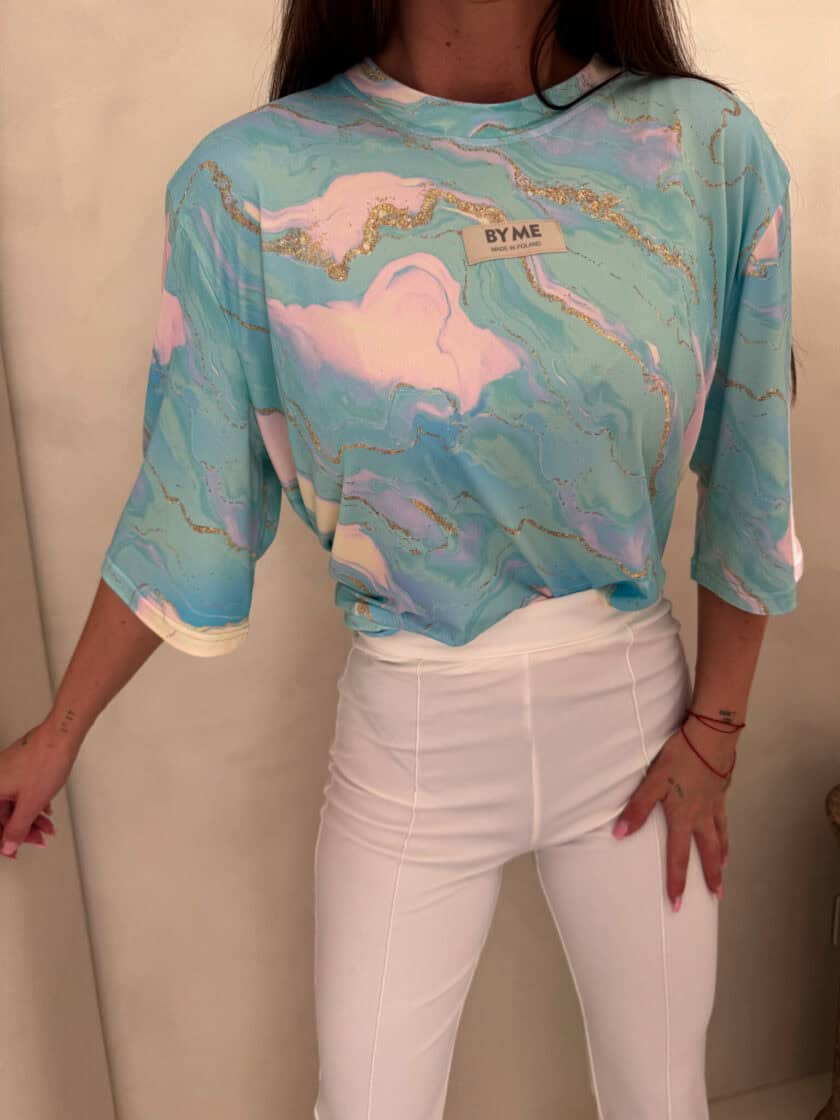 Bluzka MARMARIS print marmurek - lazur - obrazek 10