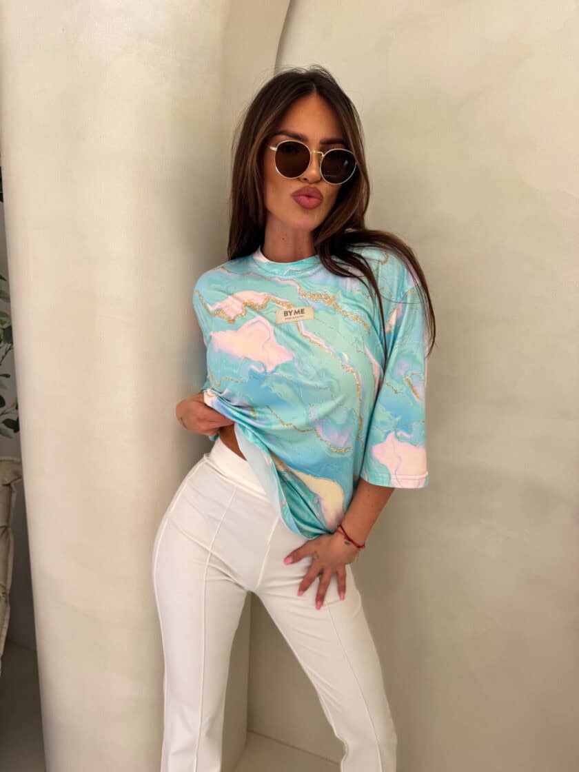 Bluzka MARMARIS print marmurek - lazur - obrazek 11