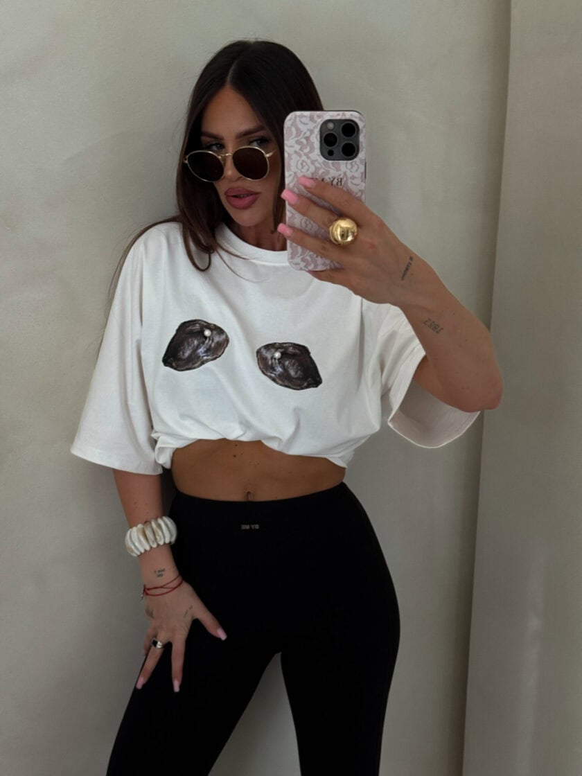 T-shirt MUSSELS - ecru - obrazek 8