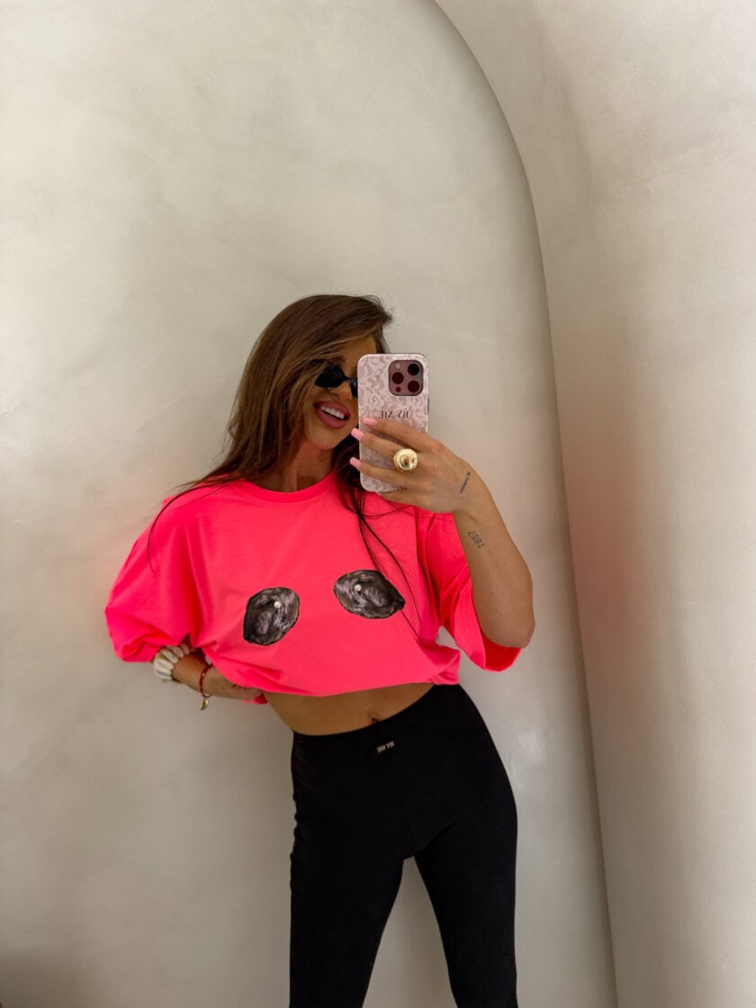 T-shirt MUSSELS - neon róż - obrazek 6