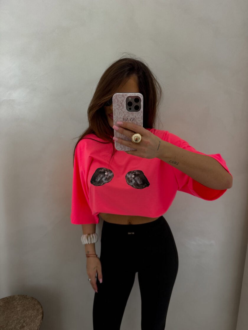 T-shirt MUSSELS - neon róż - obrazek 10